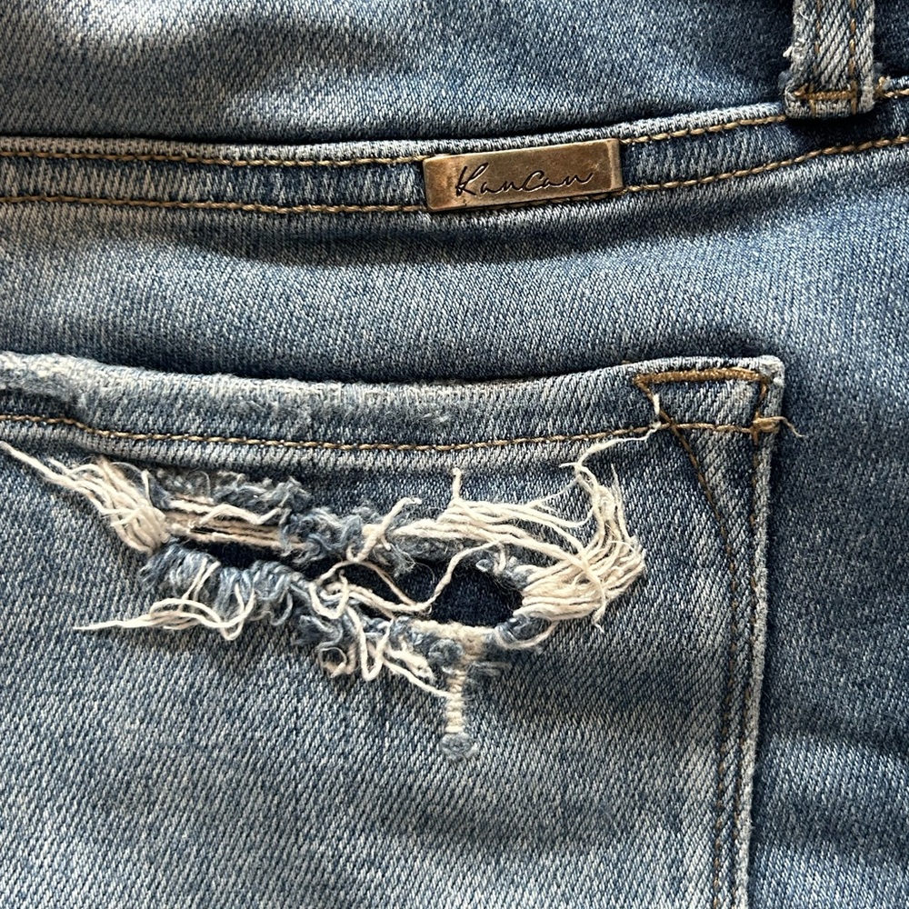 KanCanStraight High Rise Ripped Jean - Picture 3 of 4